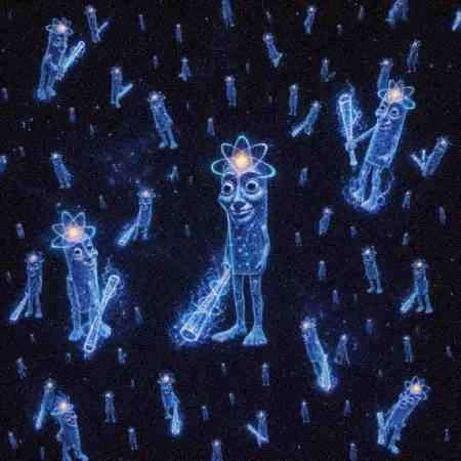 Dozens of copies of Quantum Tum Tum Sahur floating in deep space